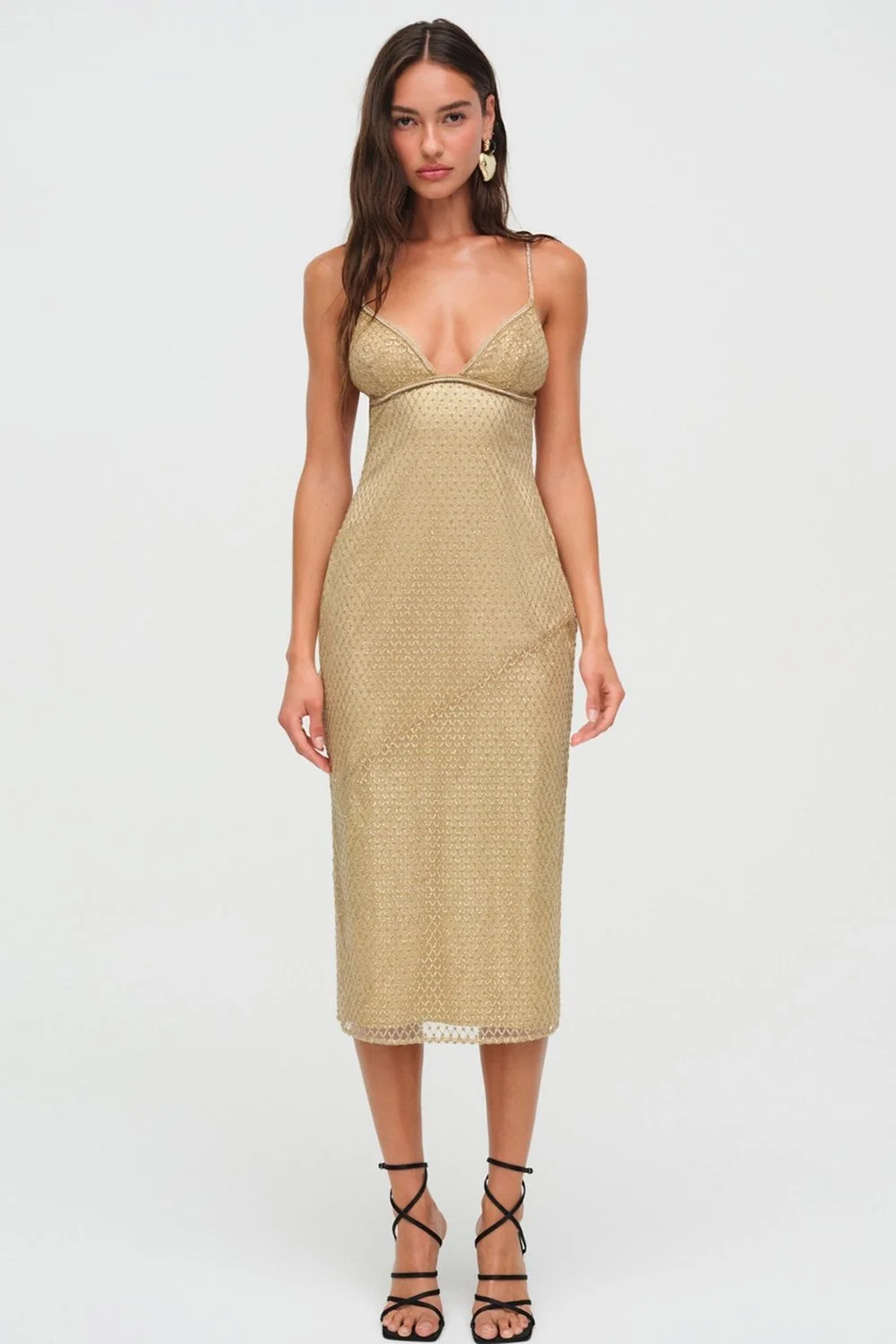 For Love Lemons Glitter Grid Midi Dress IMWIM